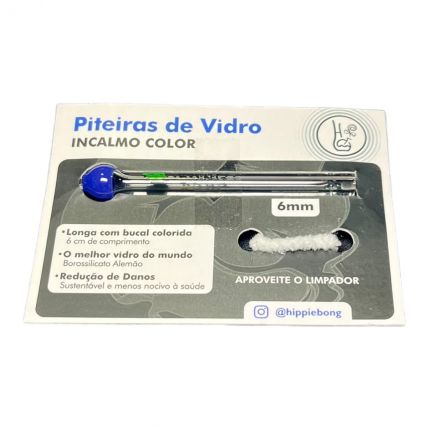 PITEIRA VIDRO HIPPIE BONG INCALMO COLOR 6MM