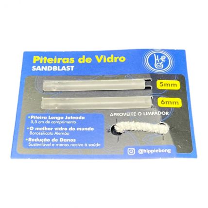 PITEIRA VIDRO HIPPIE BONG SANDBLAST 2UN 5/6MM